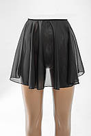 Детская шифоновая черная юбка на запах для танцев