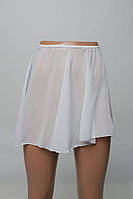 Детская шифоновая белая юбка на запах для танцев