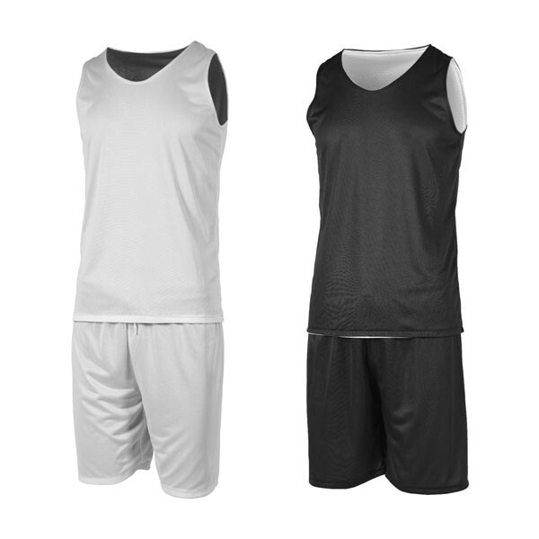 Баскетбольна форма двостороння чорно-біла на зріст 130-140см