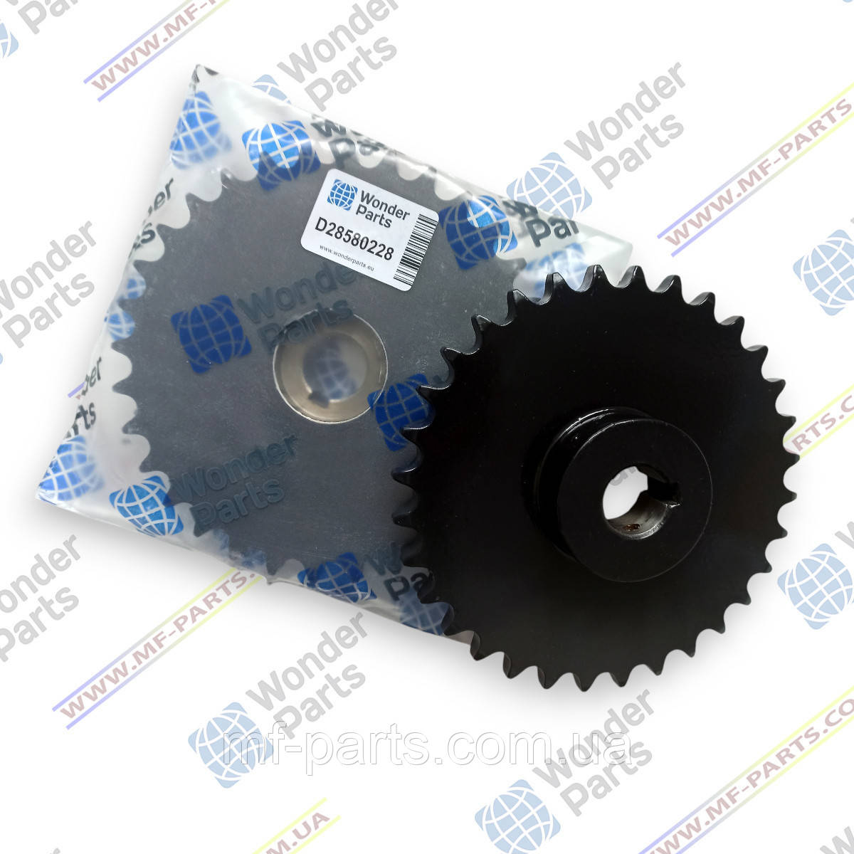 D28580228 зірочка привода елеватора (Z=32), АНАЛОГ, виробник WonderParts (EU), комбайн Massey Ferguson