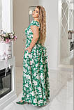 Весняне стильне красиве довге плаття батал із поясом (р.50-56). Арт-1451/25, фото 6