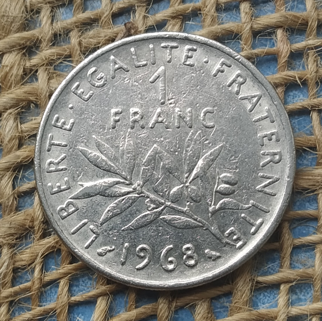 1 франк 1968 року францiя