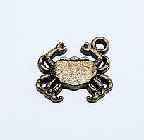 Підвіски металеві Finding Кулон краб море Антична бронза 15 мм x 16.5 мм