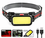 Акумуляторний налобний ліхтар BL-008 (є червоне світло), фото 2