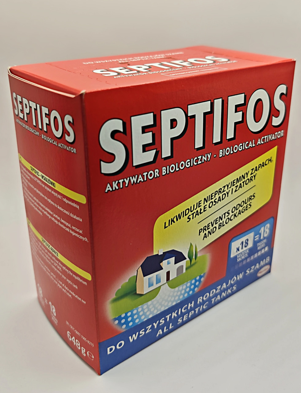 Біопрепарат для вигрібних ям, септиків, вуличних туалетів Septifos vigor 648г, (18порц./тиждень)