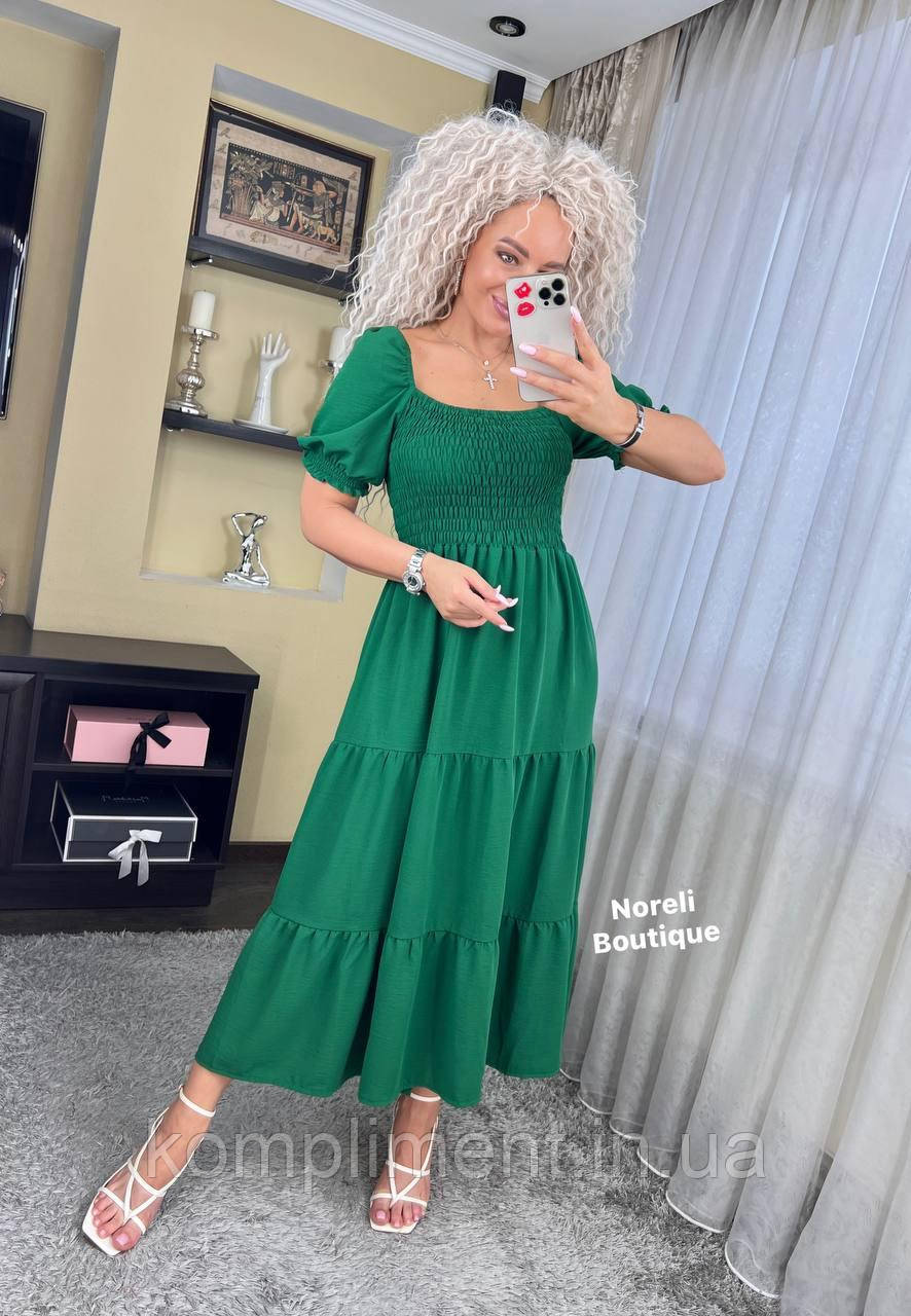 Яскраве літнє вишукане та ніжне жіноче плаття "Анжеліна", зелений