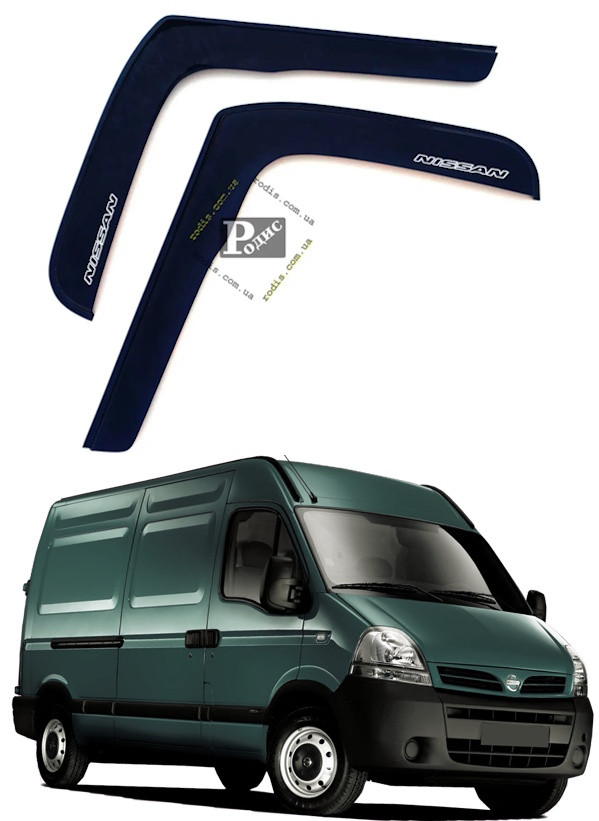 Дефлектори вікон "AV-Tuning" NISSAN Interstar 1998-2010 Г-подібний (на скотчі) — Вітровики Ніссан Інтерстар