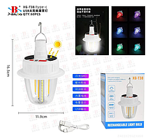 Акумуляторна кемпінгова лампа світильник XG-T38 з RGB-підсвічуванням