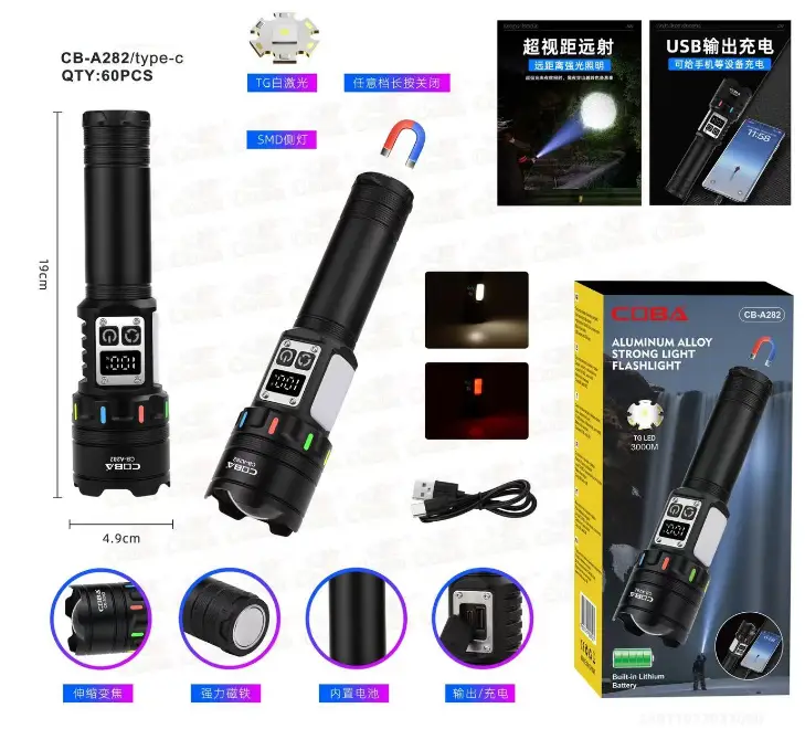 Акумуляторний ліхтар із бічним світлом CB-A282-TG, фото 1