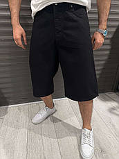 Чоловічі широкі джинсові шорти Baggy John Lucca сірі бриджі Багі, фото 4
