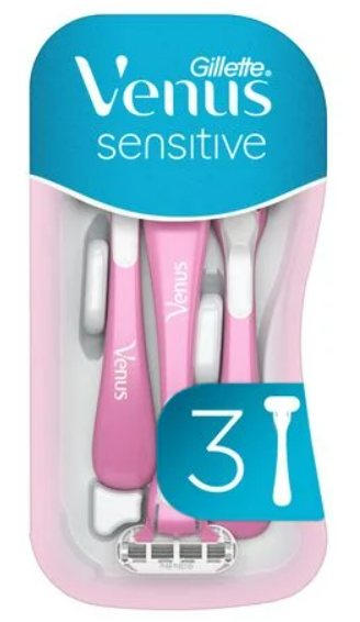 Одноразові станки для гоління Gillette Venus Sensitive жіночі, 3 шт