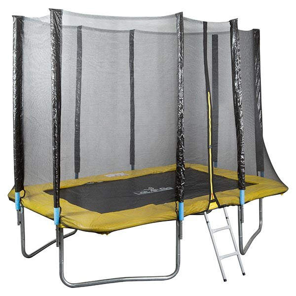 Батут із захисною сіткою жовтий 274х183 см Let's Go