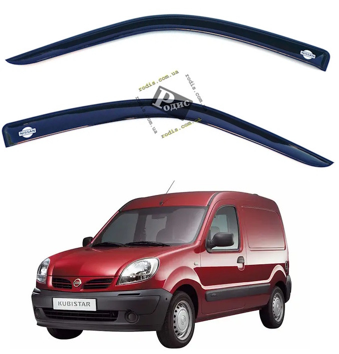 Дефлектори вікон "AV-Tuning" NISSAN Kubistar 1998-2008 (на скотчі) — Вітровики Нісан Кубистар, фото 1