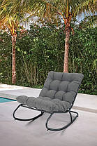 Крісло-гойдалка для саду до 120 кг Agava Focus Garden темно - сірий, фото 4