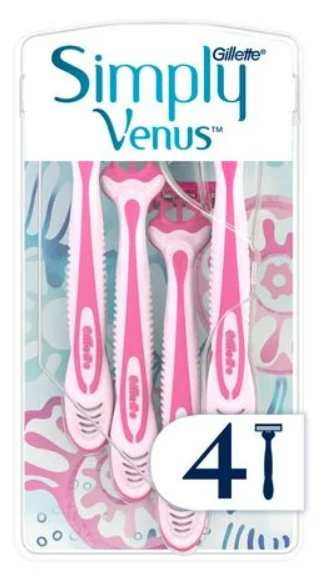 Одноразові станки для гоління Gillette Simply Venus 3 жіночі, 4 шт