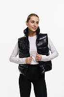 Жилетка жіноча "Lola" чорний глянець