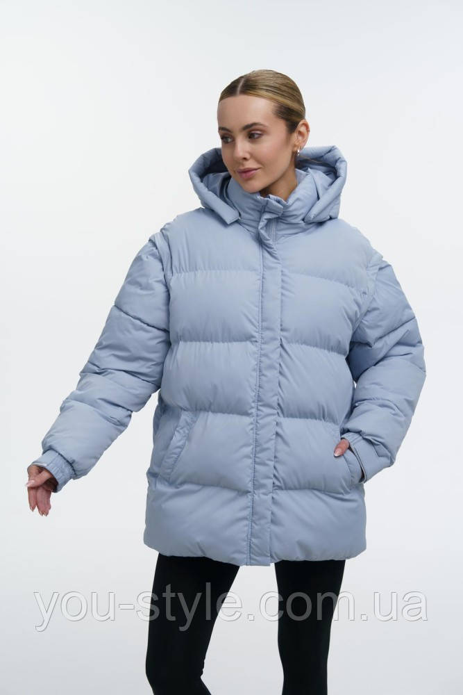 Пуховик-трансформер жіночий "Mishele" блакитний