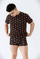 Чоловіча бавовняна білизна боксери та футболка Ice cream Without Black