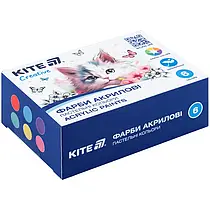 Фарби акрилові Kite Creative 6 пастельних кольорів 20 мл. K-272