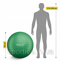 М'яч для фітнесу (фітбол) 4FIZJO 85 см Anti-Burst Green (P-5907739316394), фото 4