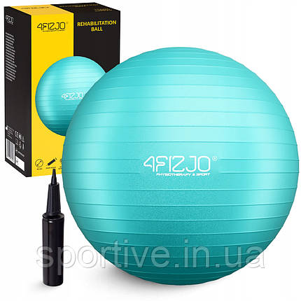 М'яч для фітнесу (фітбол) 4FIZJO 85 см Anti-Burst Mint (P-5905973404839), фото 1