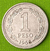 Монета Аргентини 1 песо 1958 г