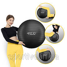 М'яч для фітнесу (фітбол) 4FIZJO 75 см Anti-Burst Black (P-5907739316370), фото 4