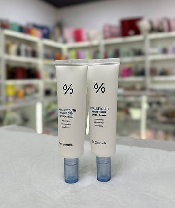 Зволожуючий сонцезахисний крем Dr.Ceuracle Hyal Reyouth Moist Sun SPF 50+/PA++++ 50мл (без упаковки), фото 3