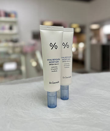 Зволожуючий сонцезахисний крем Dr.Ceuracle Hyal Reyouth Moist Sun SPF 50+/PA++++ 50мл (без упаковки), фото 4