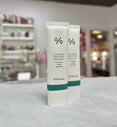 Сонцезахисний крем з центелою Dr.Ceuracle Cica Regen Vegan Sun SPF50+/ PA++++ 50 мл(без упаковки), фото 4