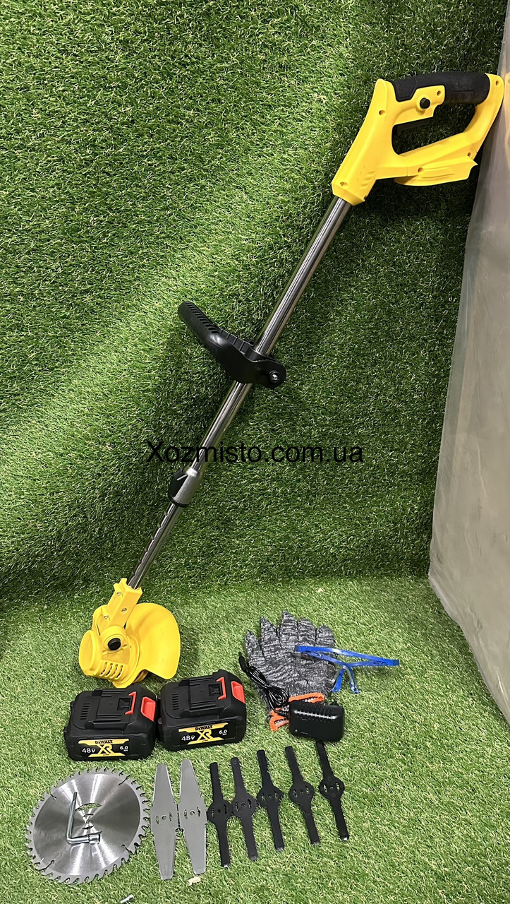 Акумуляторний тример DeWalt DCMST156N (48V, 6 AH) АКБ безщітковий тример Деволт