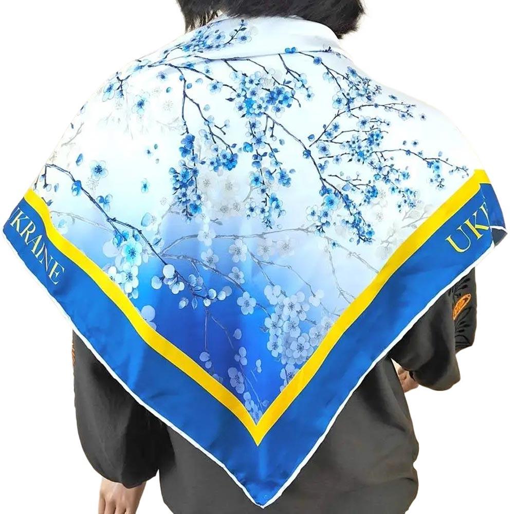 Жіноча хустка Квітучий сад Ukraine 90×90 см