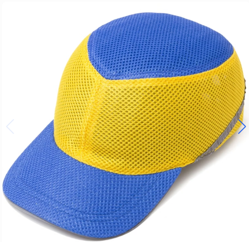 Каска-бейсболка захисна ударостійка (синьо-жовта), фото 1