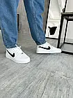 Жіночі кросівки Nike Air Force білі з чорним кеди Найк Аїр Форс шкіряні, фото 2