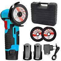 Болгарка акумуляторна W-153-7, із запасним акумулятором та 2 дисками, бездротова електроболгарка