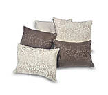 Комплект декоративних подушок Firanka Damask 36х30см 2шт, 32х22см 2шт, 32х26см 1шт коричневий з молочним (п_0771), фото 3