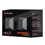 Колонки комп'ютерні Meetion SP2011 AUX, USB, RGB, чорні, фото 6