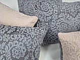 Комплект декоративних подушок Firanka Damask 36х30см 2шт, 32х22см 2шт, 32х26см 1шт, сірий і мокко (п_0772), фото 4