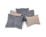 Комплект декоративних подушок Firanka Damask 36х30см 2шт, 32х22см 2шт, 32х26см 1шт, сірий і мокко (п_0772), фото 3