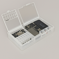 Пластиковий бокс W203 для зберігання деталей розібраного смартфона 185×95×36 мм, прозорий органайзер