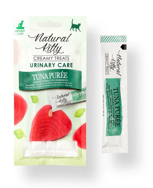 Ласощі для котів з тунцем Natural Kitty Functional Creamy Treat Tuna Puree Urinary Care, 4 шт х 12 гр