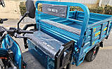Електричний трицикл вантажний-гібридний кузов 1,8 м SOK CARGO MAX 2500W-72V-58,5Ah ГІБРІД шини, фото 3