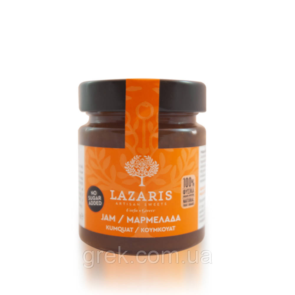 Джем із кумквата без додавання цукру Lazaris 200 г, фото 1