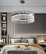 Елітна підвісна кришталева діодна люстра в зал, 200 Вт, срібна люстра 80см, фото 10