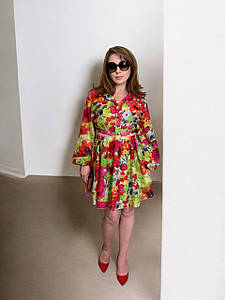 Літня сукня міні з квітковим принтом 36,38  розмір Poliit