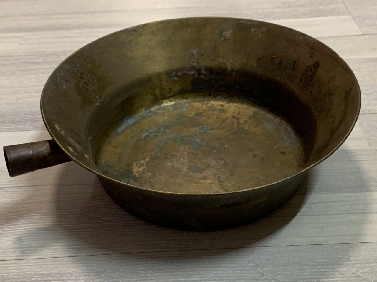 Мідний латунний таз з ручкою для приготування їжі (300 мм х 85 мм (h))