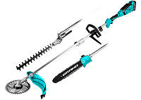 Акумуляторний триммер Grand АТГ-20 4в1 | Безщітковий двигун | Ніж + Ліска + Кущоріз + Висоторіз | 20В | Li-Ion