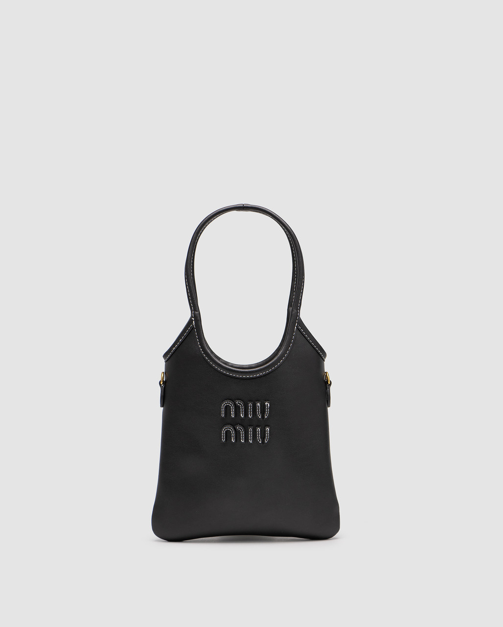 💎 Miu Miu Ivy Leather Mini Bag Black 20 х 18 х 2 см, фото 1