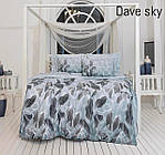 Комплект постільної білизни євро розмір Altinbasak ранфорс dave sky