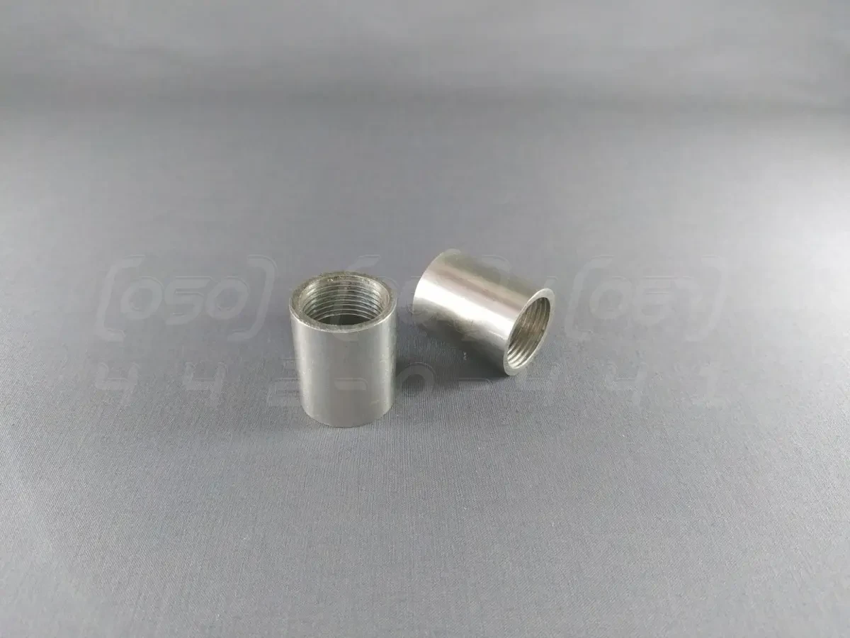 Муфта пряма різьбова Ду 20 (3/4") з нержавіючої сталі AISI304, неповністю прорізана